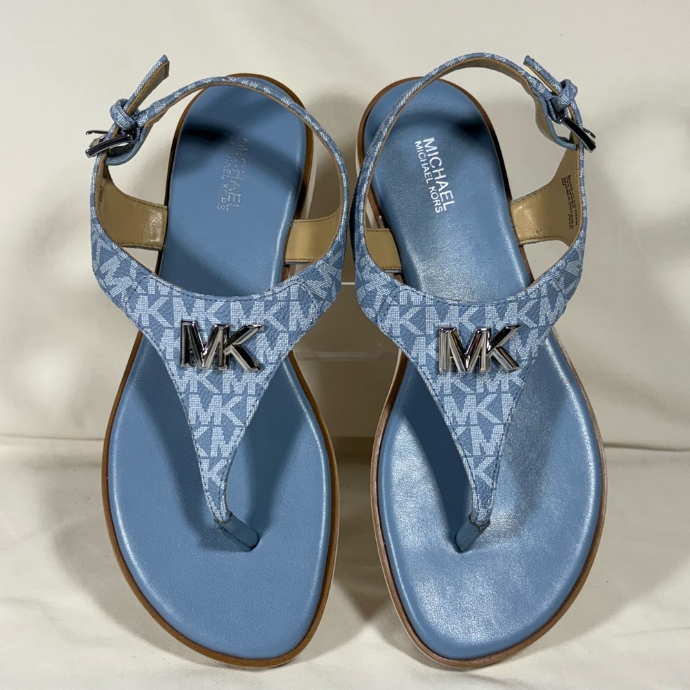 Michael Kors Light Blue Logo Sandals